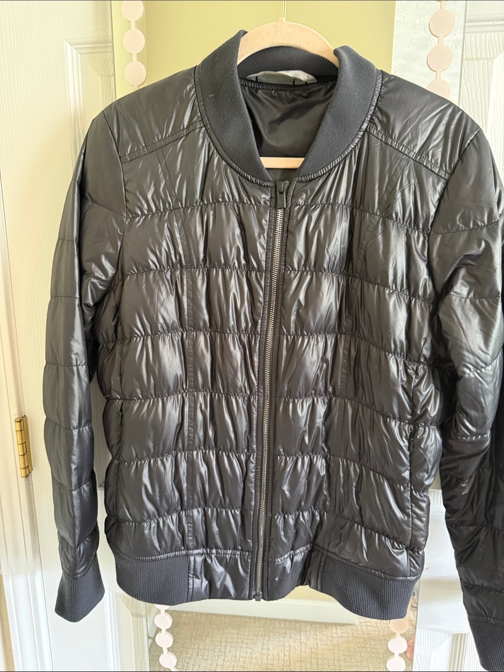 Athleta Black Quilted Puffer Jacket